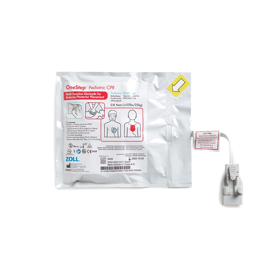 Zoll OneStep Pediatric CPR Electrode 8-Case 8900-000220-01 Zoll OneStep Pediatric CPR Electrode 8-Case 8900-000220-01